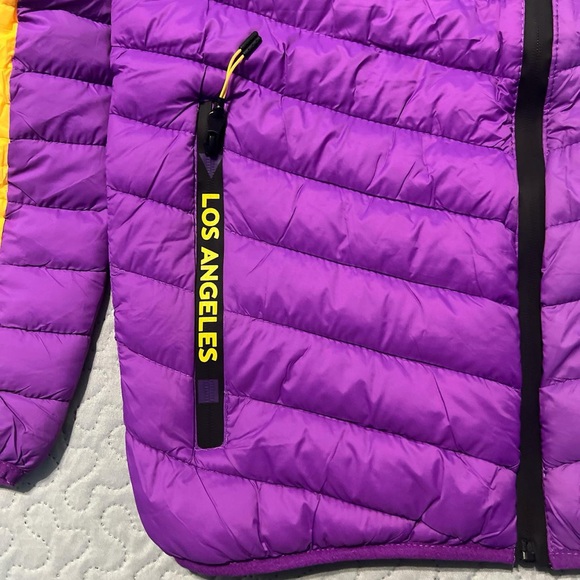 NBA LA Los Angeles lakers puffer jacket zip up coat outerwear medium basketball - Picture 3 of 6